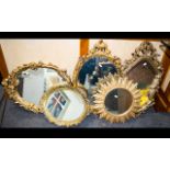 A Mixed Collection Of Gilt Framed Mirrors Five in total,
