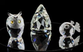 Swarovski Crystal Three Boxed Austrian Crystal Figures Each in original packaging to include