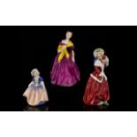 Royal Doulton Hand Painted Figurines ( 3 ) In Total. Comprises 1/ Christmas Morn HN1992.