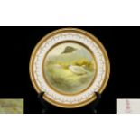 Royal Doulton - Rare Hand Painted and Signed Cabinet Plate ' Ptarmigan ' Birds,