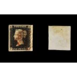 Penny Black Stamp With Four Huge Margins And Crisp Maltese Cross Cancellation.