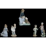 Nao by Lladro Good Collection of Assorted Porcelain Figurines ( 5 ) Five In Total,