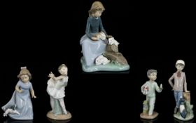 Nao by Lladro Good Collection of Assorted Porcelain Figurines ( 5 ) Five In Total,