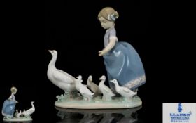 Lladro Porcelain Figure ' Hurry Now ' Model No 5503, Issued 1988 - 2004. 7.5 Inches - 18.75 cm High.