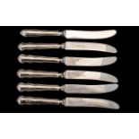 Northern Goldsmith Co Boxed Set of Six Silver Handle Butter Knives.