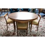 Mid Century Teak Dining Suite By Greaves and Thomas - compromising an oval extending table together