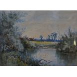 PMM, landscape, watercolours, a pair, signed with initials,