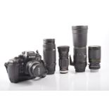 Catalogue amendment - Nikon F4 SLR camera with 28/70mm Nikon lens and a Sigma 170/500mm lens and