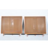 Quad ESL57 electrostatic speakers, copper grilles, floor standing, pair.