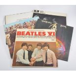 Vinyl record collection approximately 100 records, including The Beatles VI, Sergeant Peppers,