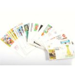 Fifty football commemorative first day covers, 1970s and 1990s, World Cup, FA Cup, etc,