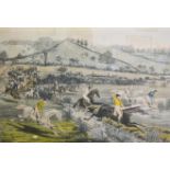 After Charles Hunt, 'Northampton Grand National Steeple Chase', 1840, set of four colour prints,