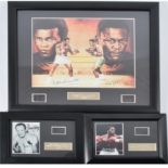 Boxing interest: framed photos of Sir Henry Cooper with filmcell 73:1000,