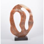 Peter Willmott, signed with a monogram, alabaster modernist sculpture, 34.