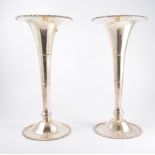 Pair of electroplated spill vases, a cast gilt metal candelabra,