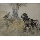 Henry Wilkinson, signed artist proof, limited edition 9/150, dry point etching, Two Cocker Spaniels,