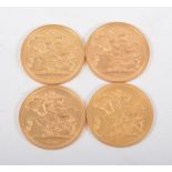 Four Full Sovereigns Queen Elizabeth II 1980 (4)