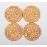 Four Full Sovereigns Queen Elizabeth II 1980 (4)