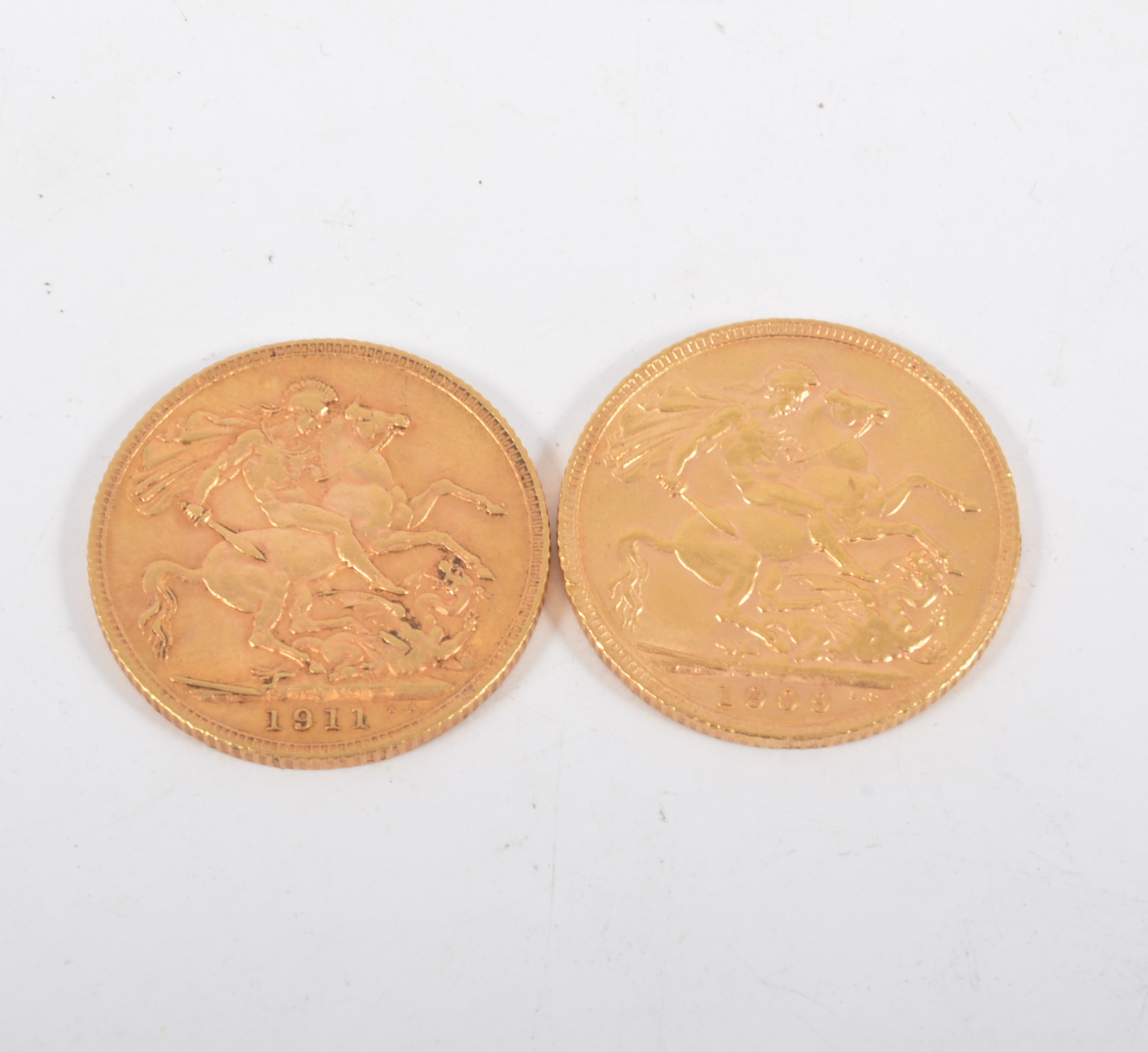 Two Full Sovereigns Edward VII 1909, George V 1911,