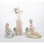 Lladro figure of a young lady with a broad rimmed bonnet, number 6280,