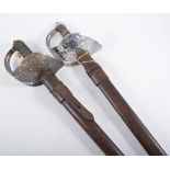 WWI British Officers swords, engraved blades,