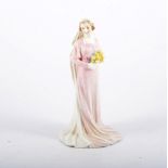 Royal Doulton figure, "The Bride" HN1600, hairline crack to base.