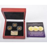 The 2010 Gold Rarities Set, three coins in 22 carat yellow gold weighing in total 6.1gms.