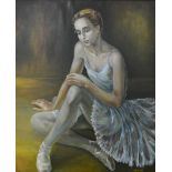 Albina, 'Ballet Dancer', oil on board, signed and dated '93, 74cm x 61cm.
