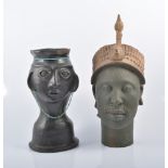A British Museum replica of an African bust, originally bronze from Iife, 26cm,