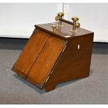 Victorian mahogany purdonium, hinged lid and flat front, brass mounted handle, width 31cm.