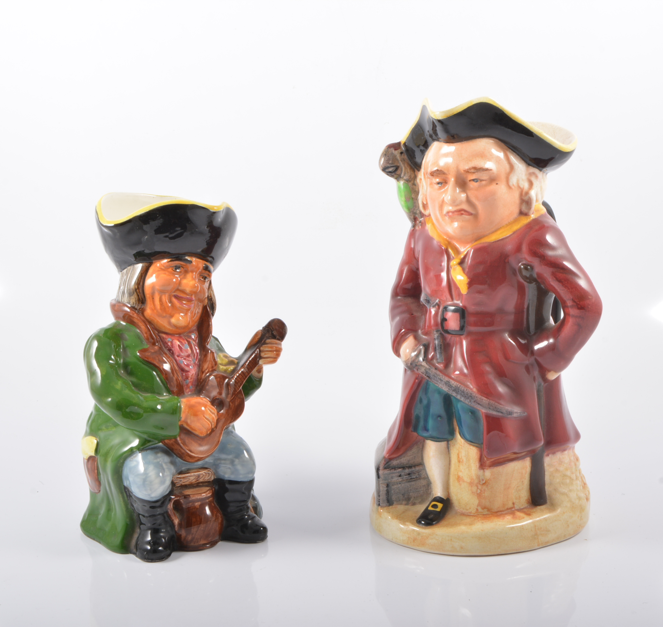 Staffordshire musical character jug, Long John Silver,