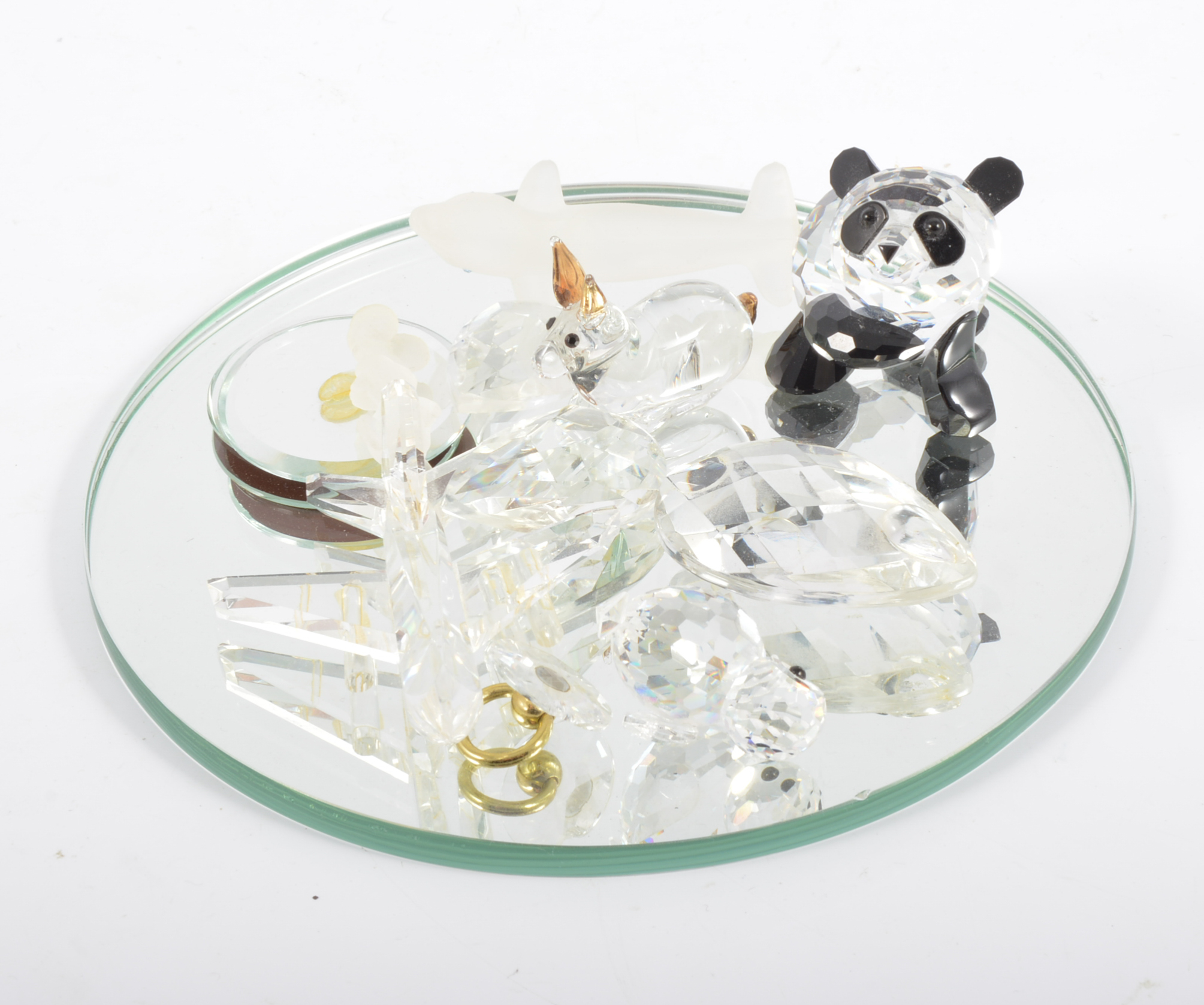 Swarovski model of a panda cub, 5cm; Swarovski model of a snowman; other Swarovski models,