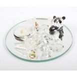 Swarovski model of a panda cub, 5cm; Swarovski model of a snowman; other Swarovski models,