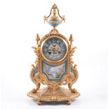 A French gilt metal mantel clock,