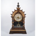 Stained wood shelf clock, Junghans, 48cm.