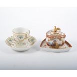 Viennese chocolate cup, saucer and lid restored, and a Viennese cup and saucer.