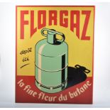 Motoring interest: original French double sided tin sign, "Florgaz".