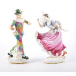 Royal Doulton figures modelled by Douglas Tootle, Harlequin HN2737 and Columbine HN2738, (2).