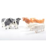Nine Beswick ceramic animal figures, including:- "CH Eaton Wild Eyes" cow,