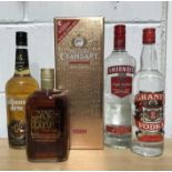 Mixed quantity of spirits and liqueurs; including whiskeys, vodkas, brandy, etc (3 boxes,