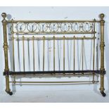 Victorian brass and iron tubular bed,