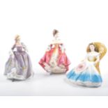 Royal Doulton figurines; Southern Belle HN2229, Elaine HN2791, Nicola HN2839, Diana HN2468,