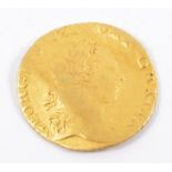 George III gold hammered Quarter guinea, 1762 (fine).