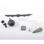 Quantity of metal detector finds, including: Oval faced seal Matrix; Fine Crotal Bell,