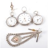 Silver cased pocket watch, the dial with Roman numerals, subsidiary seconds dial, signed J.G.