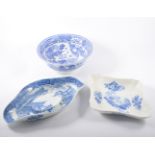 Large blue and white transfer ware oval tureen, stored 34cm,