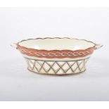 Creamware oval dessert basket,