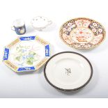 Collection of Copeland and Spode pottery, including two Spode Felspar dishes, restored.