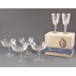 Waterford Crystal set of four Champagne coupes amd two similar, boxed,