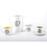 Susie Cooper coffee set, printed fruit pattern.